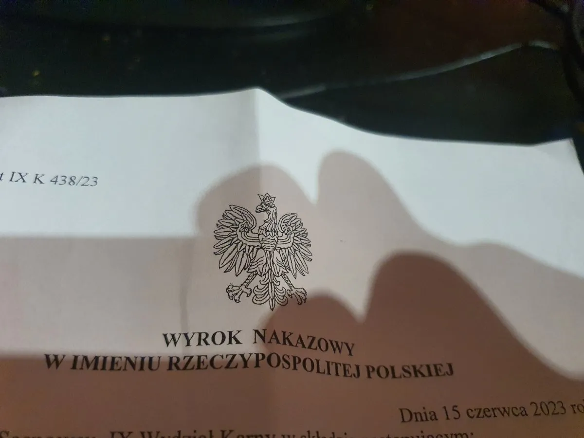 wyrok nakazowy list z sądu