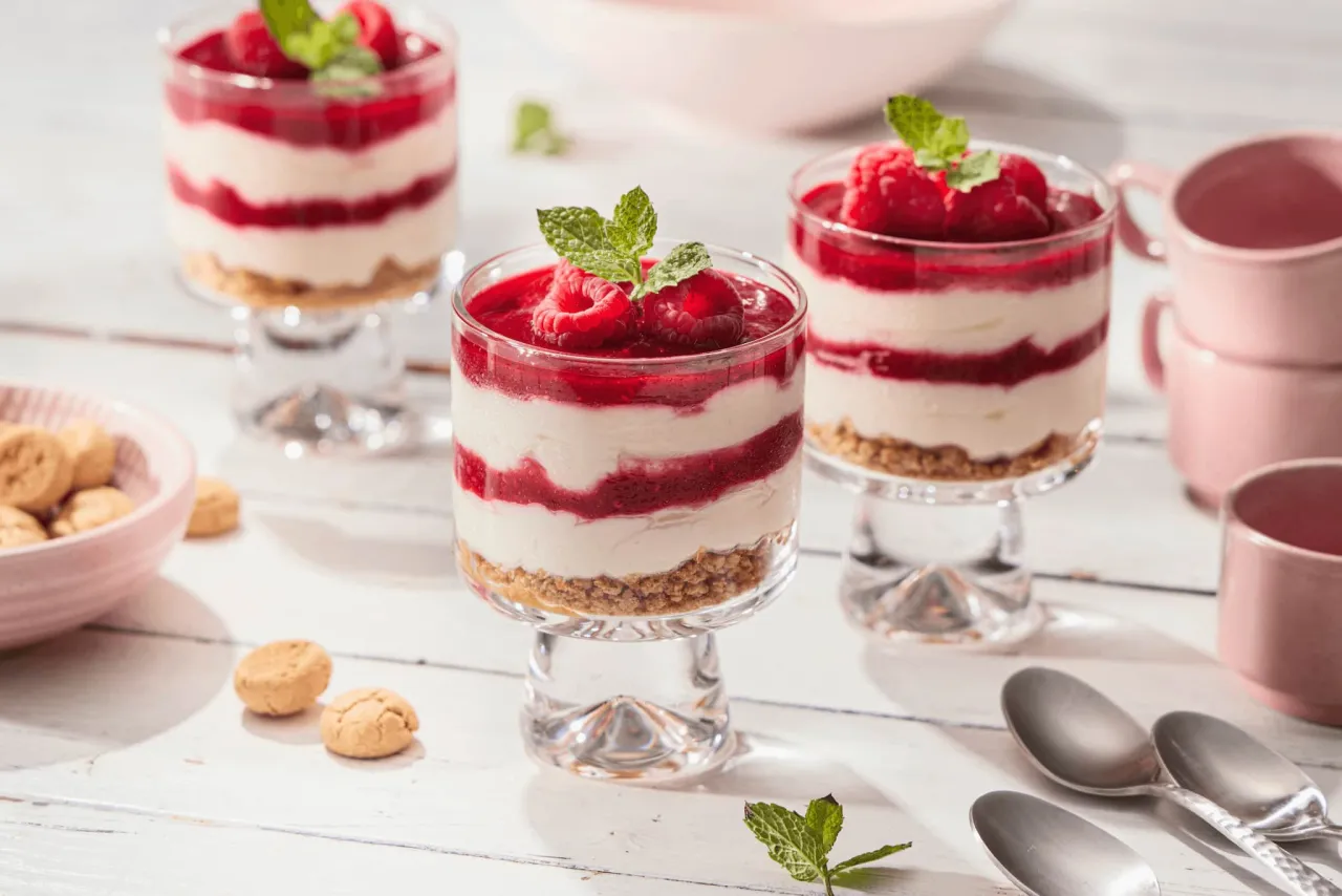 Mascarpone Himbeer Dessert im Glas einfaches Rezept