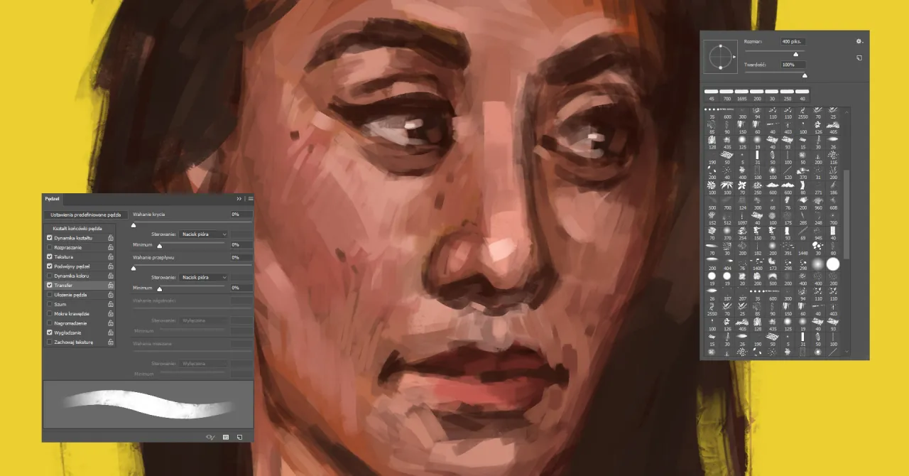 Przykłady zastosowania niestandardowych pędzli w digital paintingu