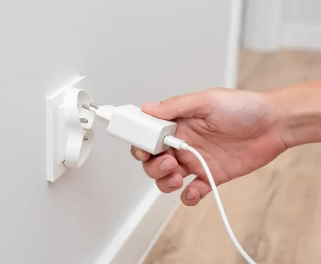 ładowarka do telefonu w gniazdku bez podłączonego telefonu