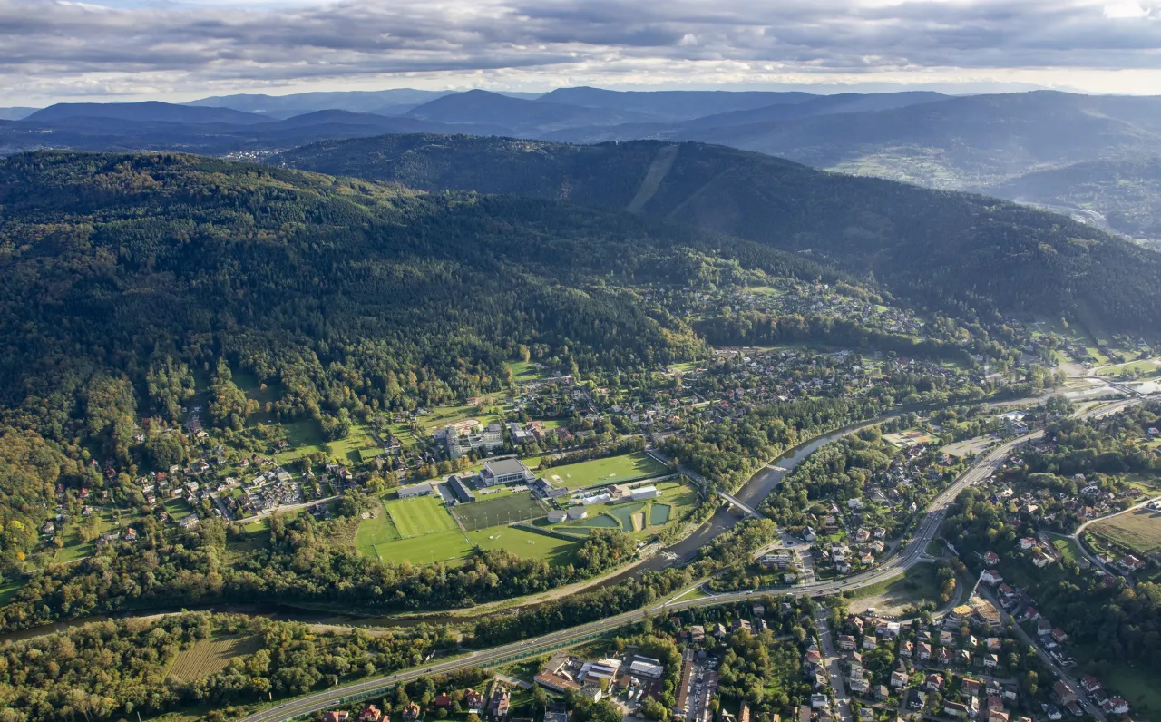 Myślenice g&oacute;ry Beskidy krajobraz