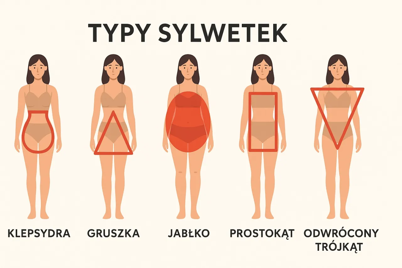 typy sylwetek damskich grafika porównanie