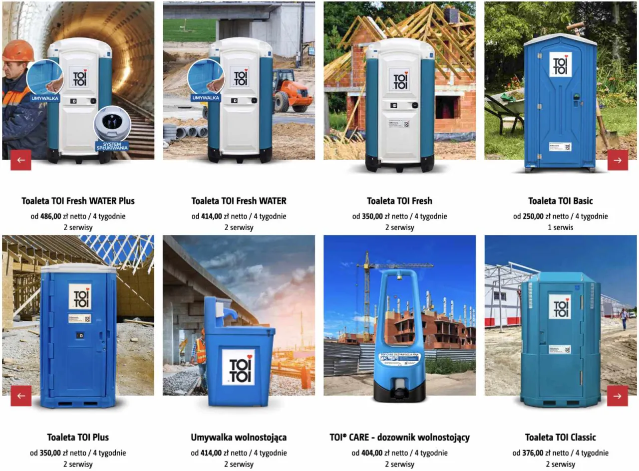 Wynajem toalety przenośnej Toi Toi