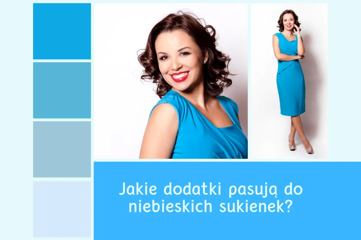 paleta kolor&oacute;w do błękitnej sukienki