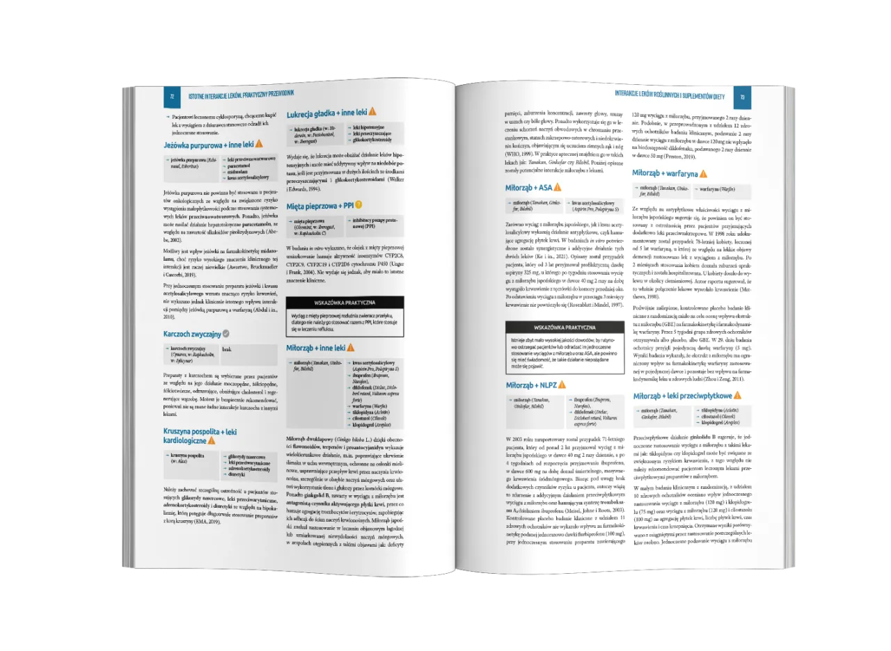 interakcje leków i suplementów tabela