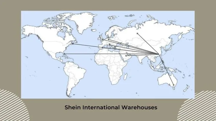 Shein globalny zasięg mapa