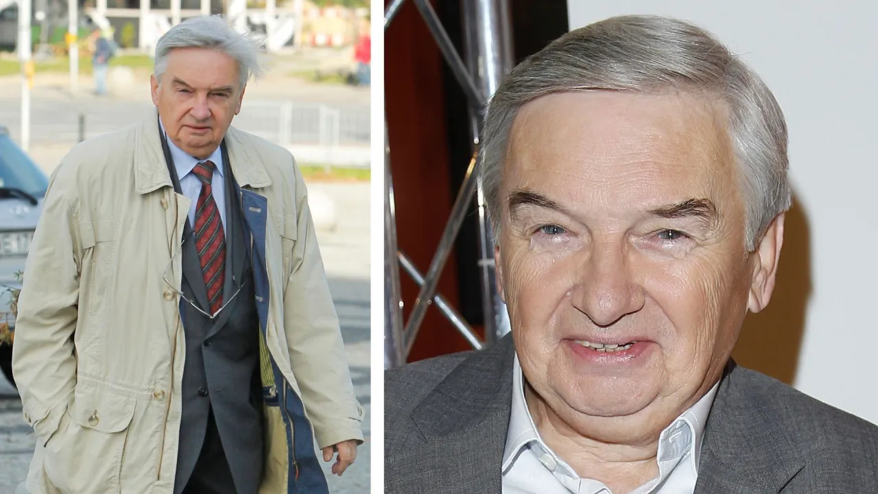 Starszy mężczyzna w garniturze i płaszczu, kt&oacute;ry prowadzi jeden z dziesięciu.