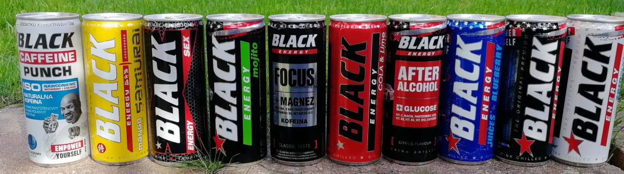 napoje energetyczne black różne smaki puszki