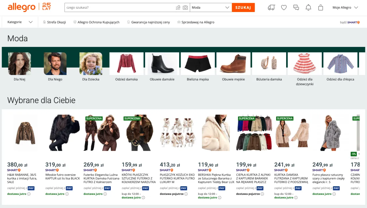 por&oacute;wnanie platform sprzedażowych ubrania online