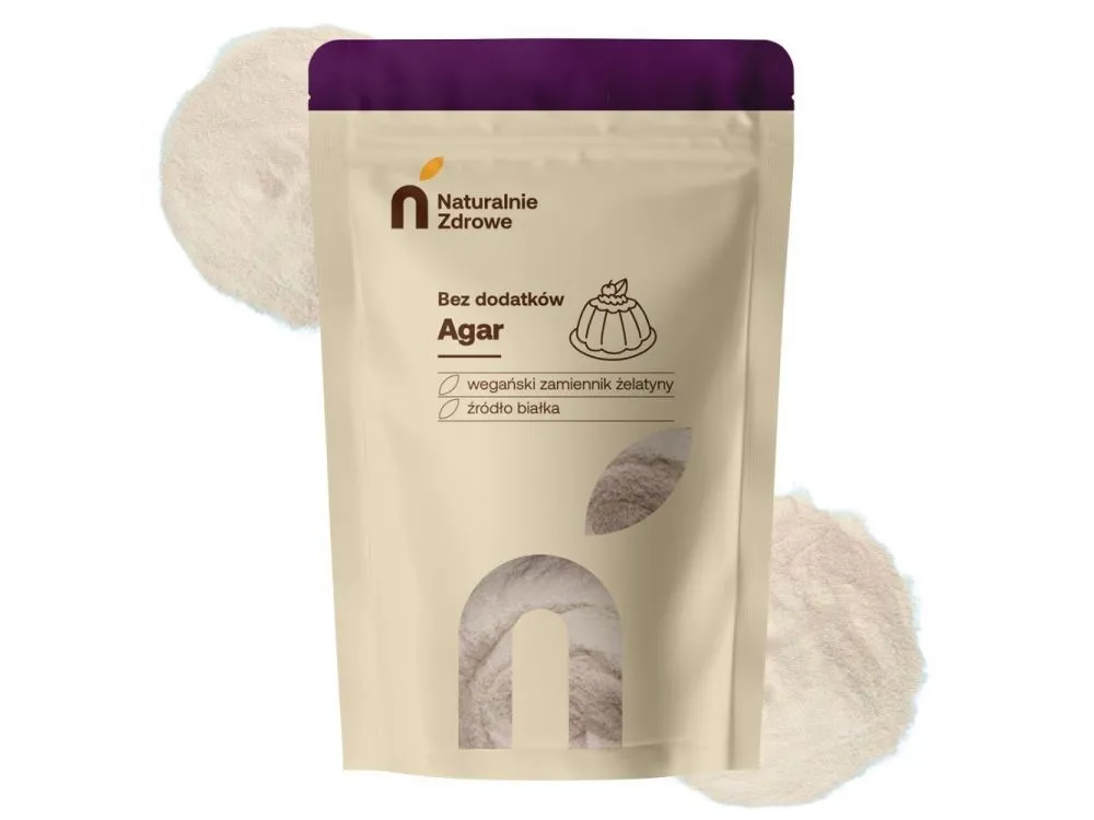 p&oacute;łka sklepowa zdrowe jedzenie agar, agar-agar w supermarkecie