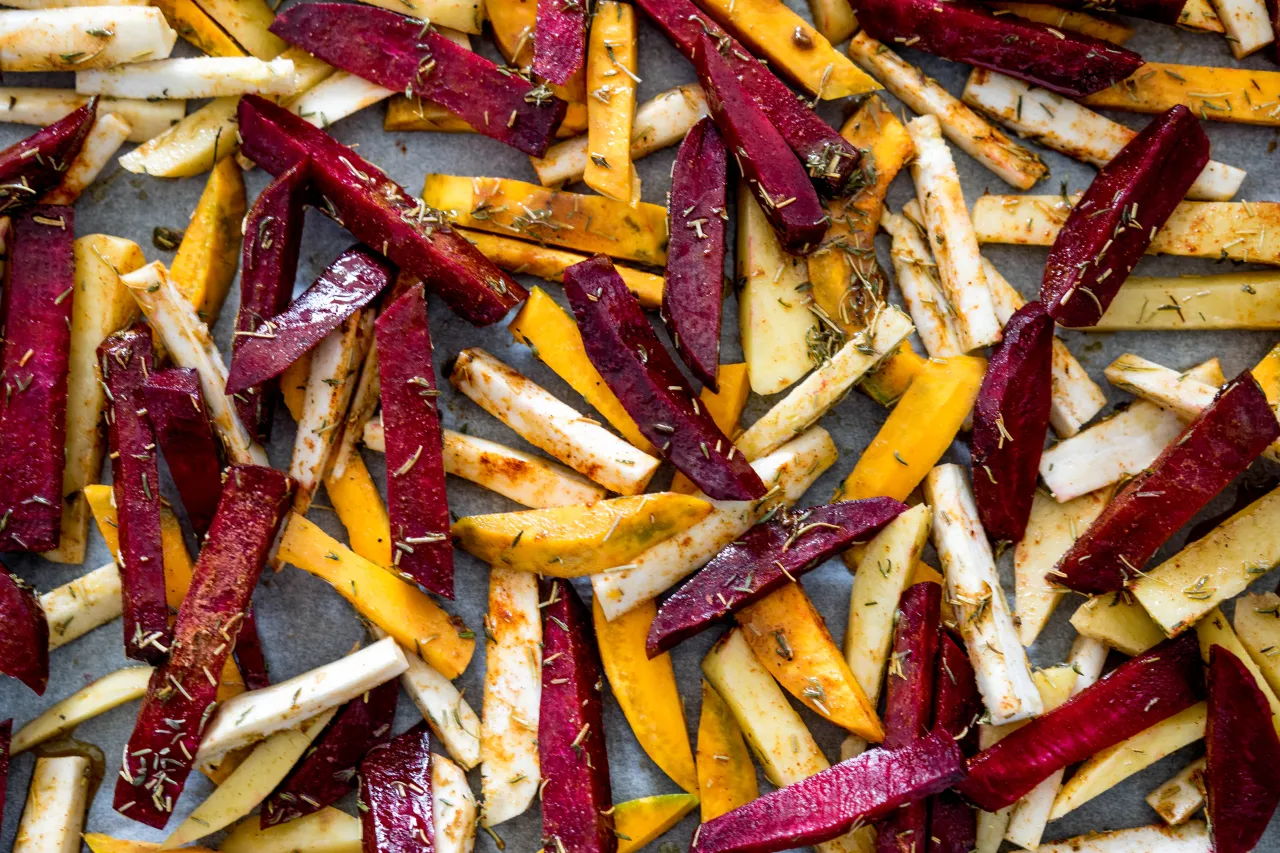 różne frytki warzywne