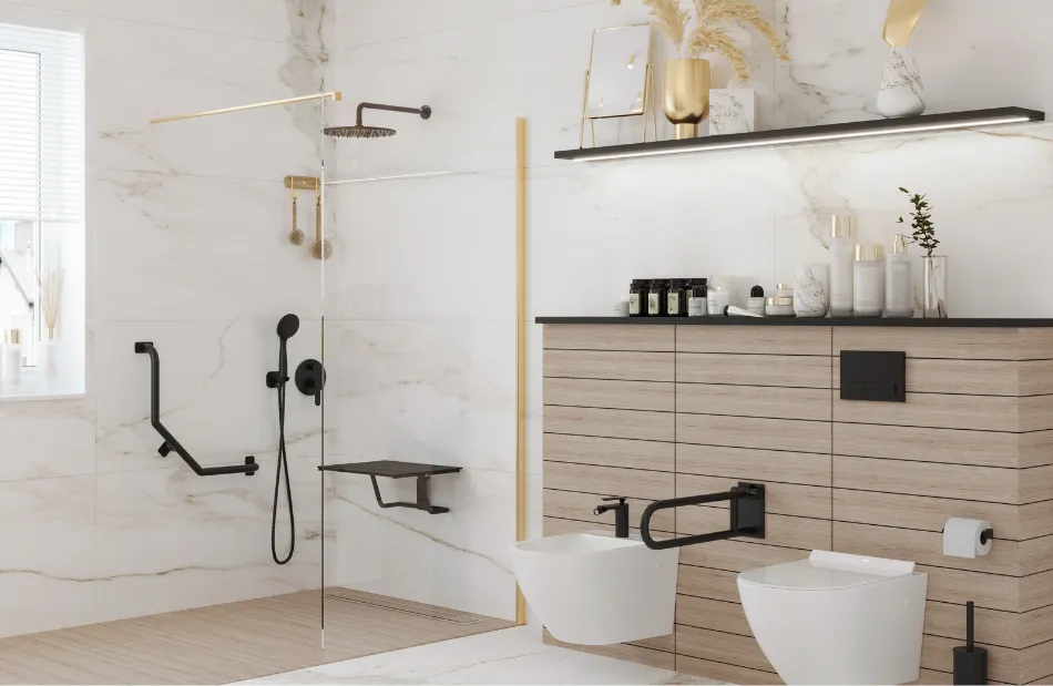 przystosowana łazienka dla niepełnosprawnych