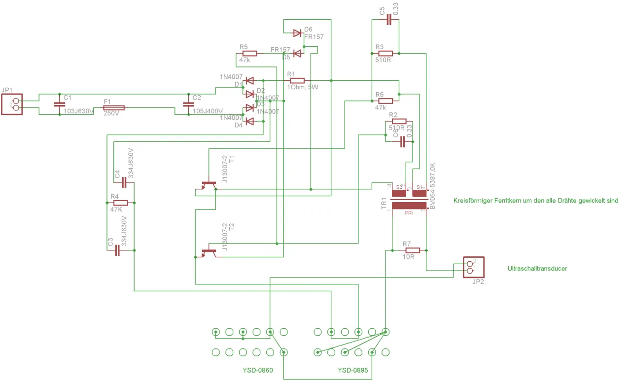 Schemat generatora ultradźwiękowego DIY