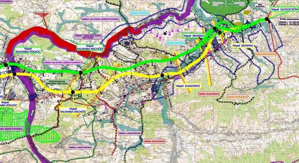 Zdjęcie Szczegółowa mapa Beskidzkiej Drogi Integracyjnej i jej kluczowe lokalizacje