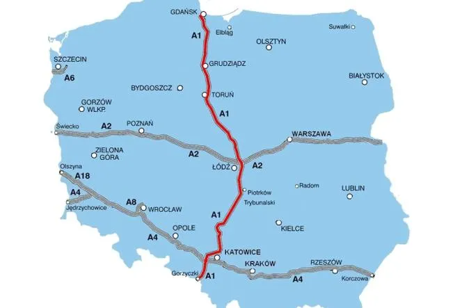 Zdjęcie Autostrada A1 przez jakie miasta przejechać, by nie zgubić się