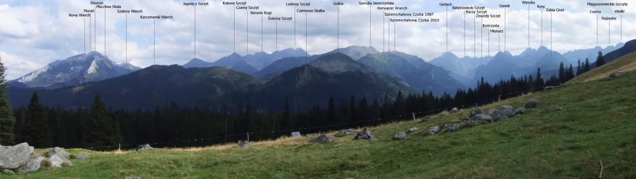 Rusinowa Polana panorama Tatr