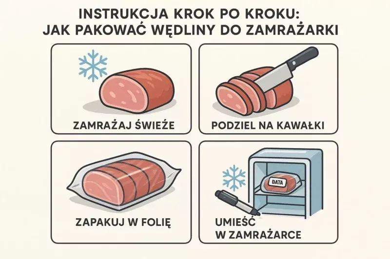 prawidłowe pakowanie mięsa do zamrażarki etykieta