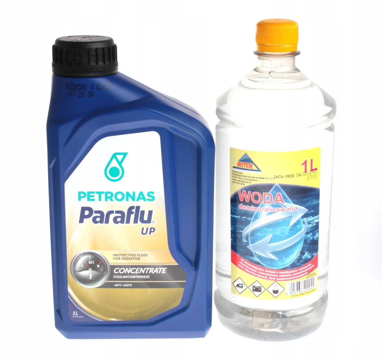 Koncentrat płynu chłodniczego i woda demineralizowana