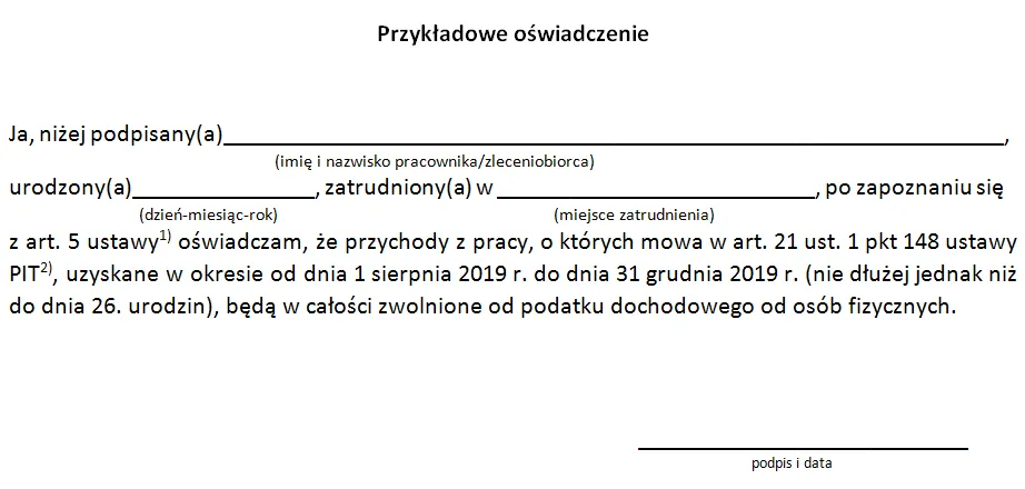 Młodzi pracownicy zwolnienie z PIT