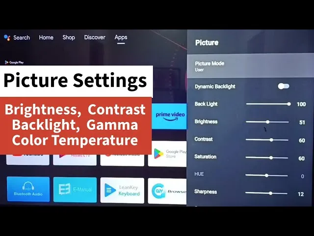 Thomson Android TV settings menu