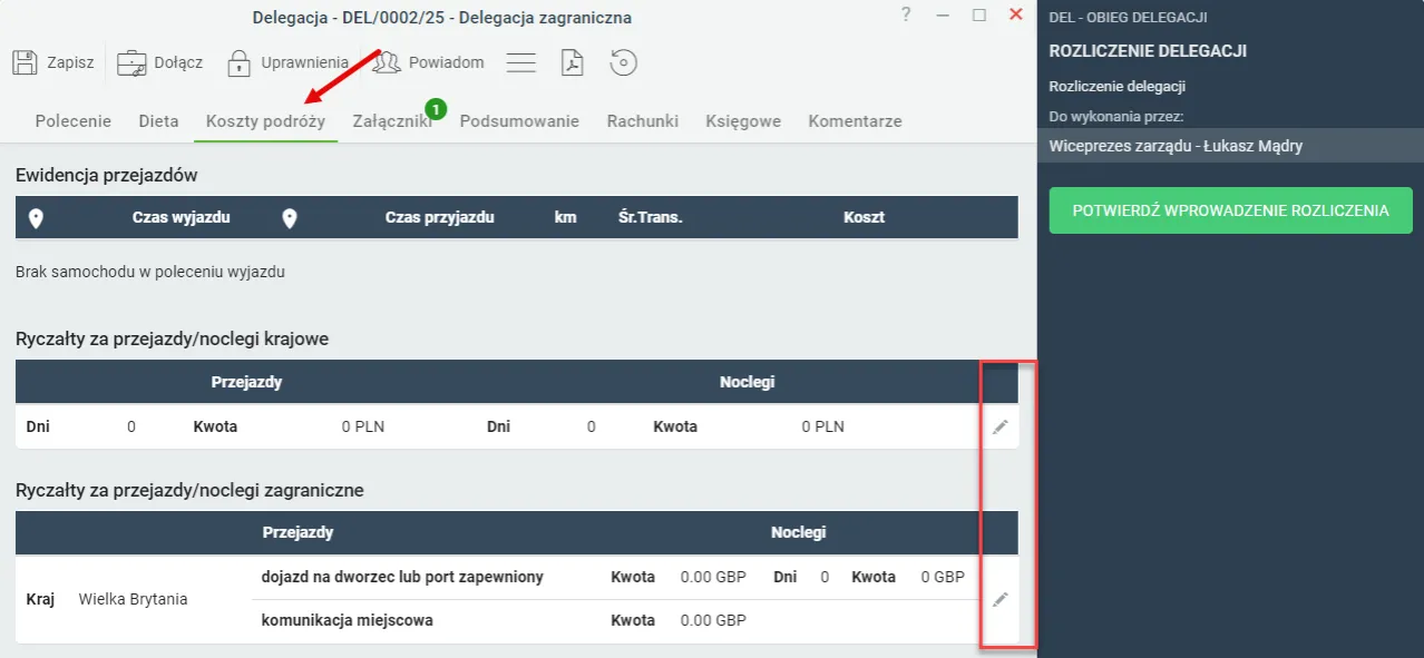 delegacja zagraniczna limity noclegowe