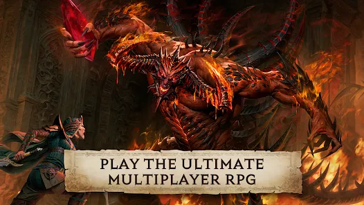 Diablo Immortal download PC mobile logos Battle.net Google Play App Store