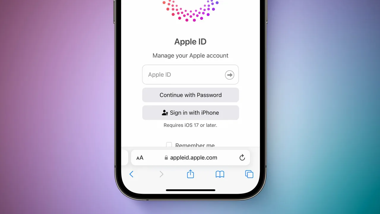 Apple ID login screen iPhone X