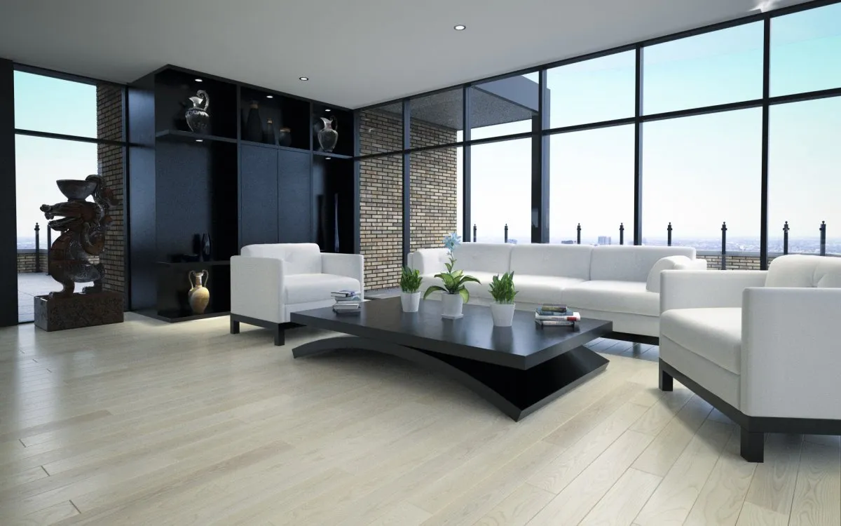 ciemna drewniana podłoga z jasnymi meblami, jasna drewniana podłoga z ciemnymi meblami