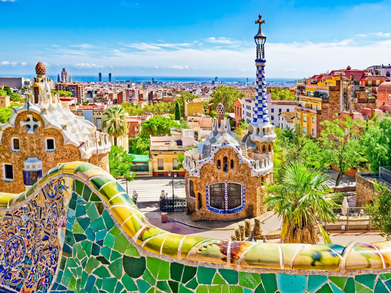 Mapa dzielnic Barcelony z wyróżnionymi obszarami