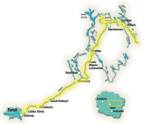 mapa trasy kajakowe wisła