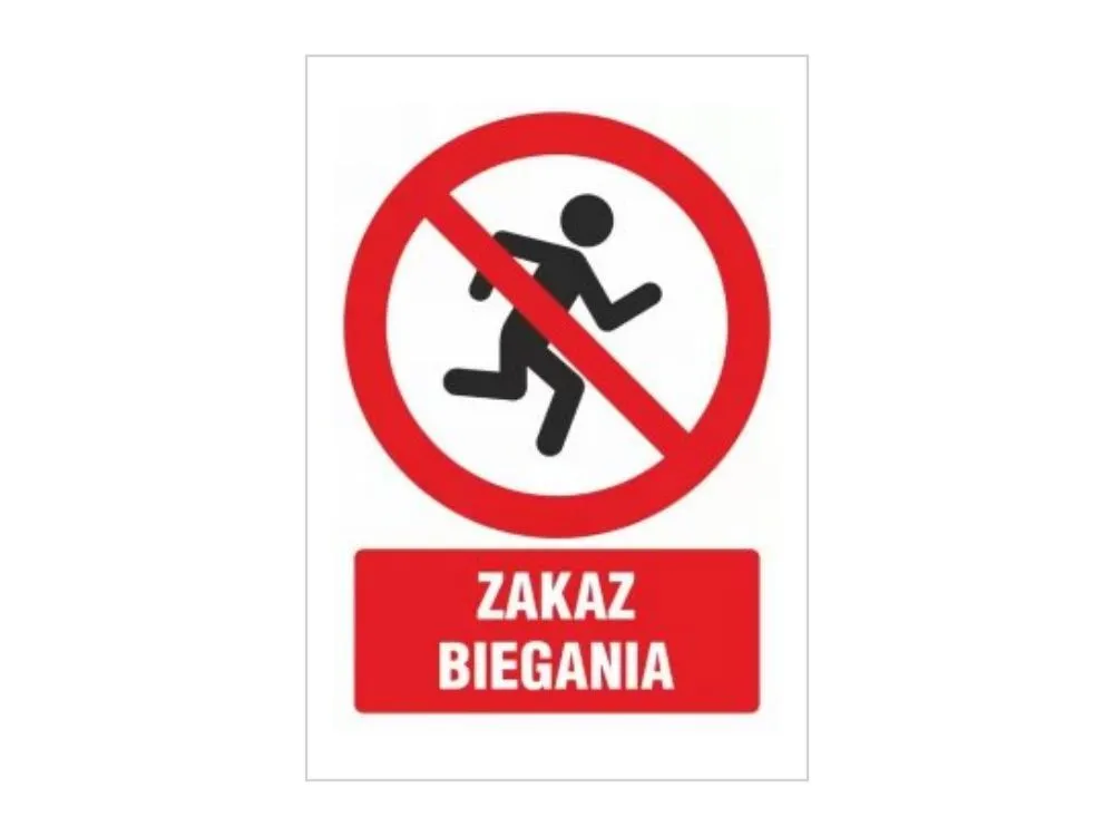 materiały do rysowania znaku zakazu biegania dla dzieci