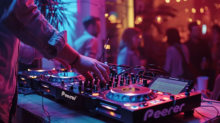 DJ grający set na imprezie