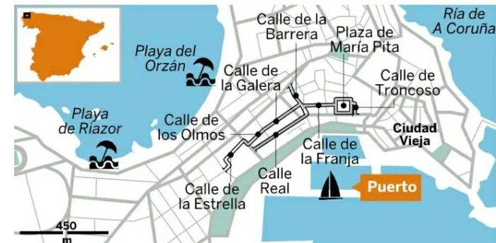 Mapa zonas de tapeo A Coru&ntilde;a