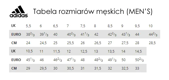 Oficjalna tabela rozmiar&oacute;w Adidas