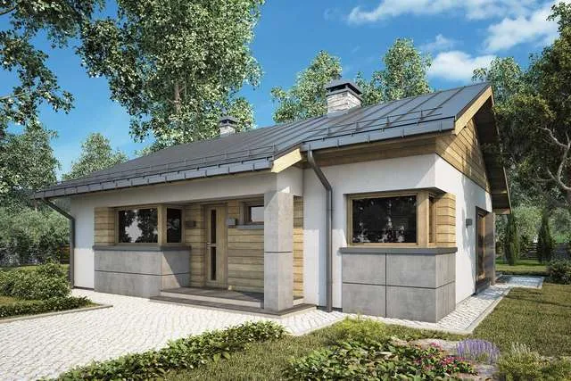 projekt domu parterowego 70m2