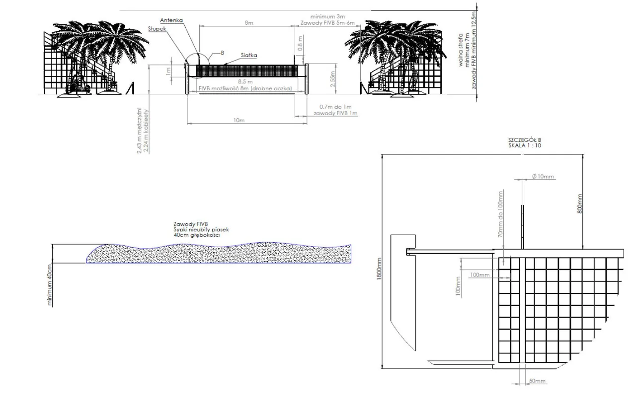 siatka do siatk&oacute;wki plażowej wymiary