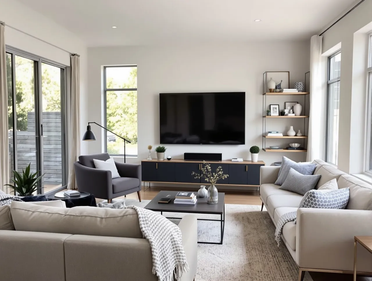 ergonomia oglądania telewizji, estetyka salonu z TV