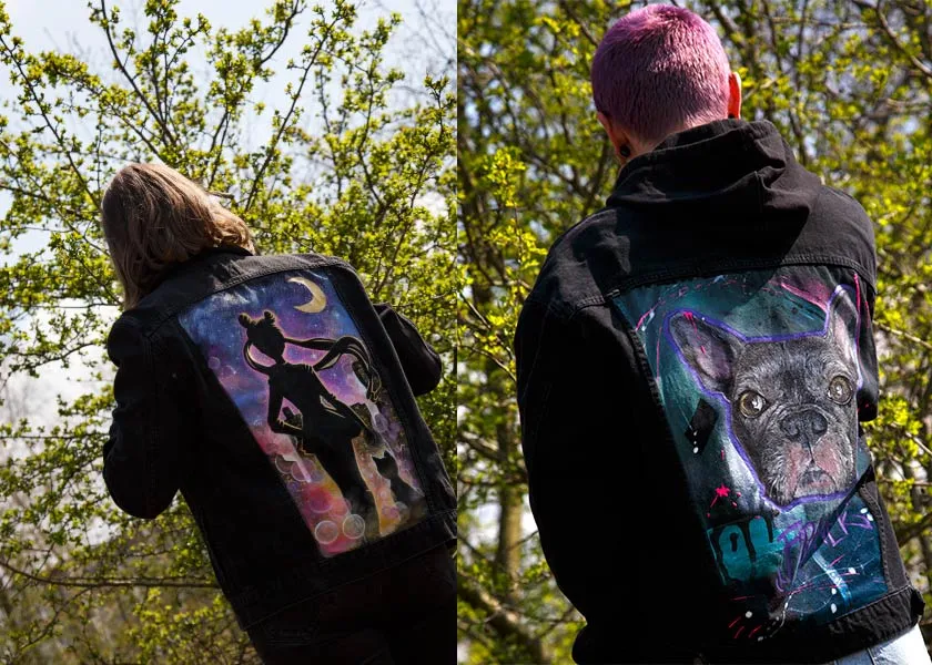 Haft na bluzie farby do tkanin