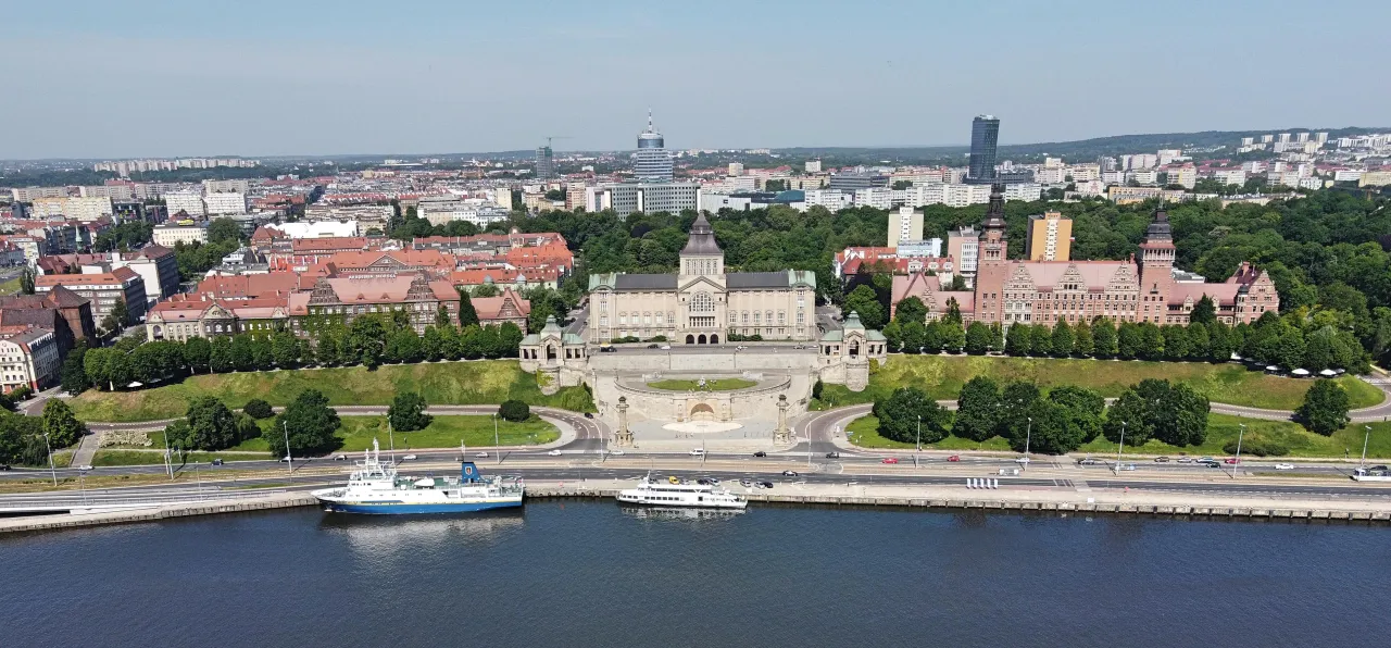 Wały Chrobrego Szczecin panorama