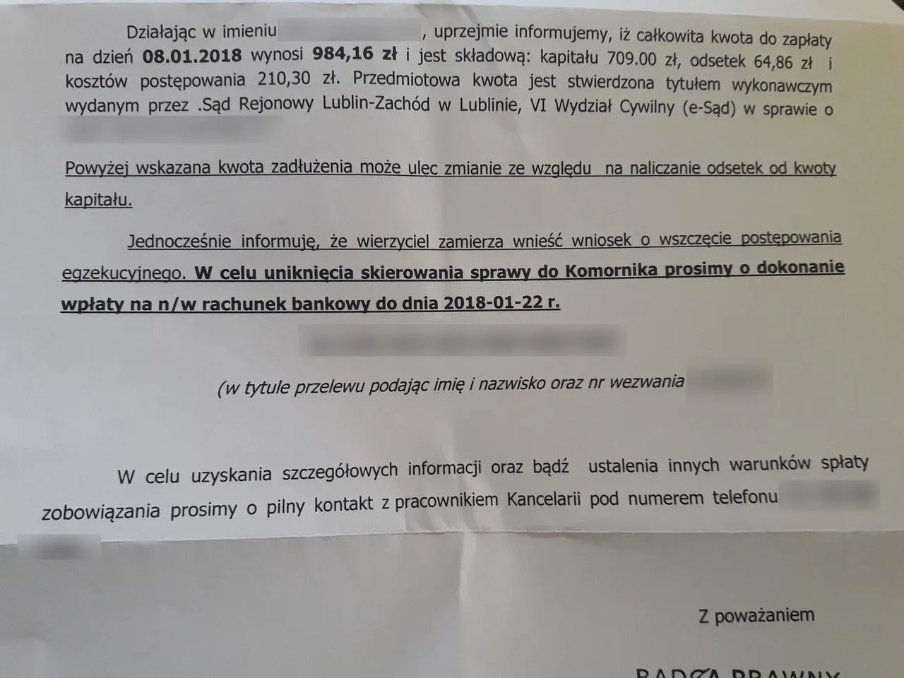 Spłacony dług dow&oacute;d wpłaty