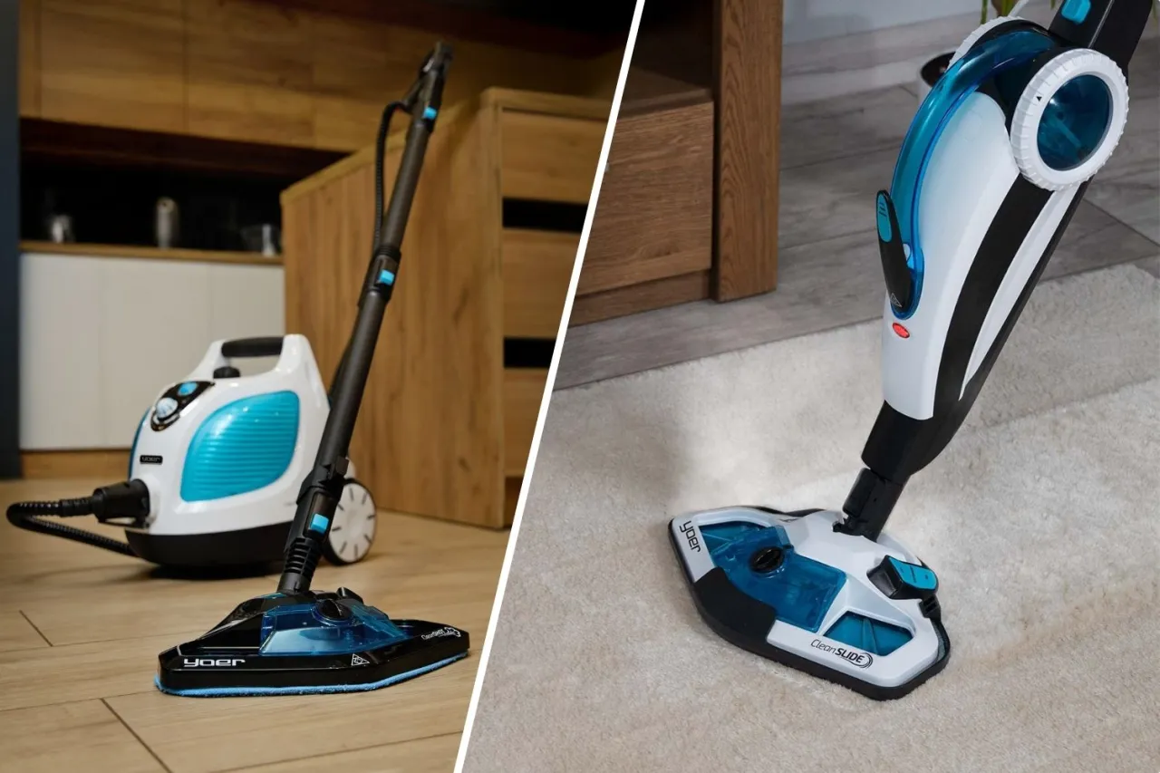 Mop parowy w akcji czyszczenia podłogi