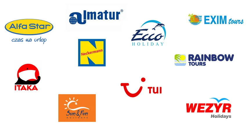 logotypy największych biur podróży w Polsce