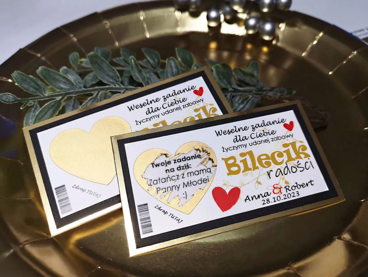 Złote zdrapki na wesele 