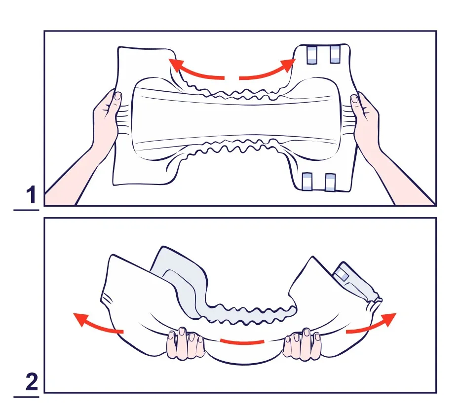 różne metody składania pieluchy tetrowej schemat