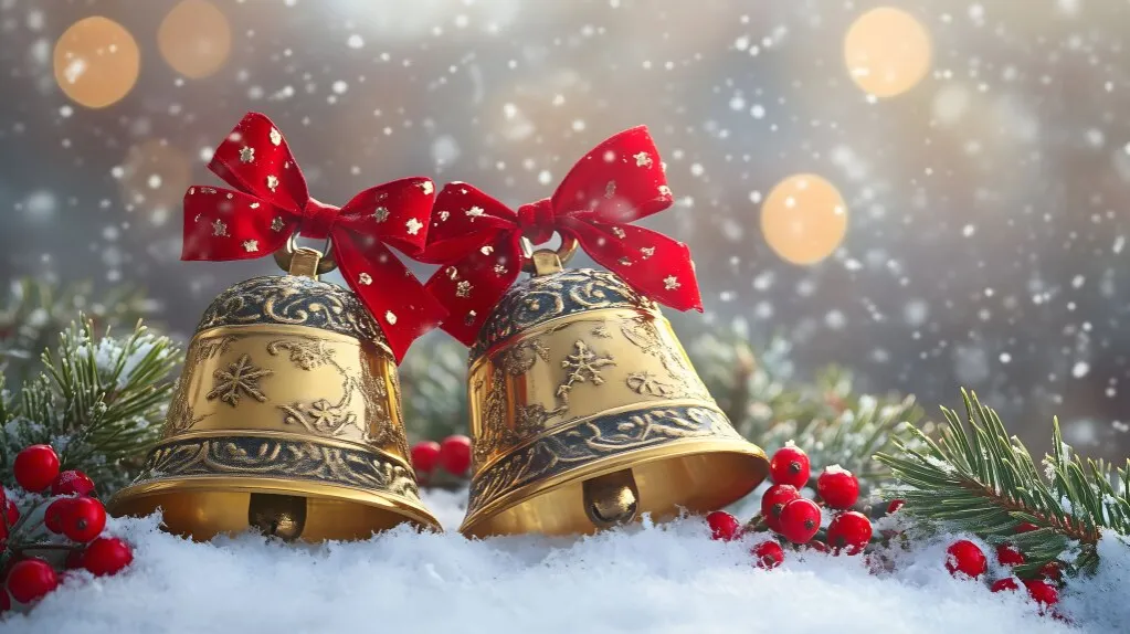 Weihnachtssymbole Schnee Glocken