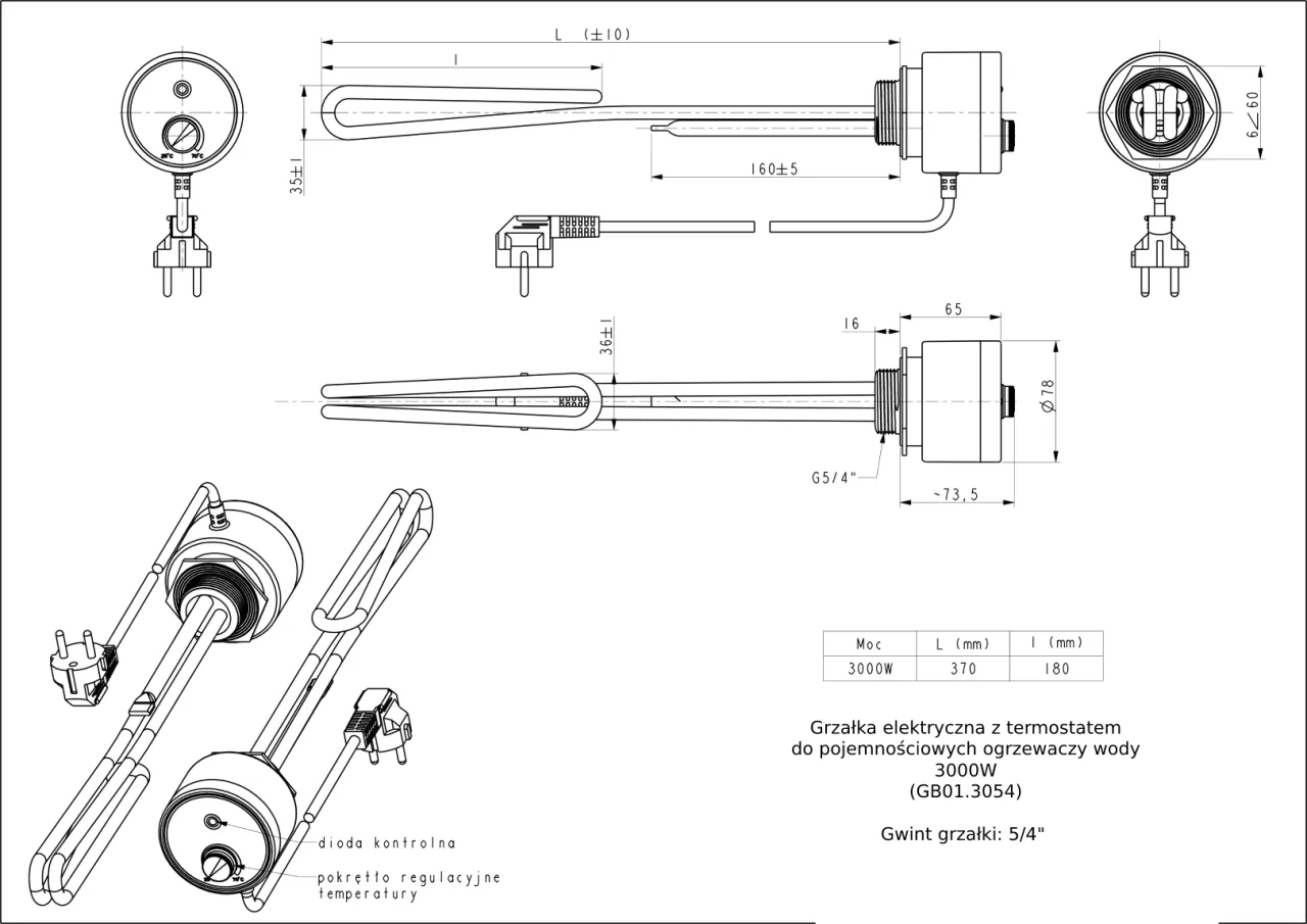 grzałka do bojlera schemat budowa