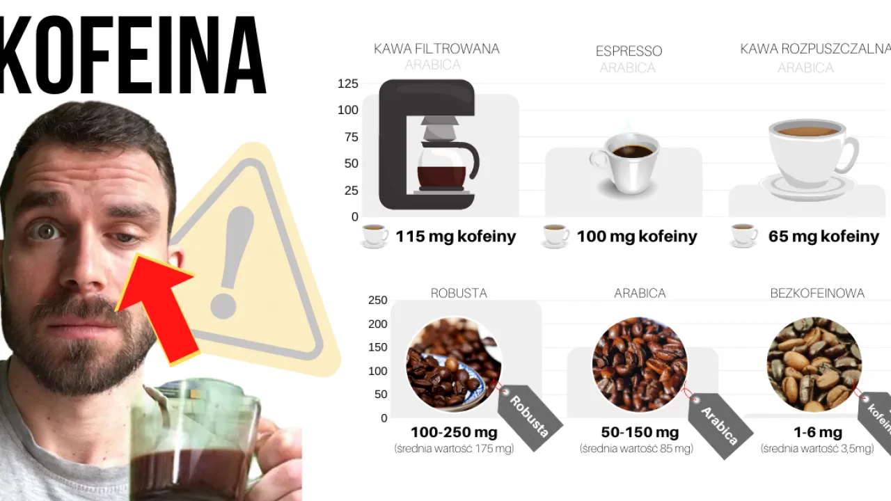 wpływ kawy na organizm przed badaniem krwi infografika