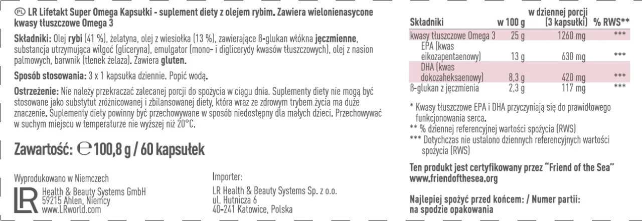 etykieta suplementu omega 3