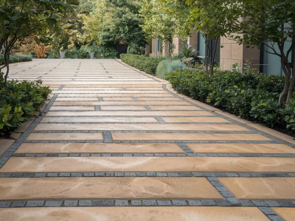 r&oacute;żne pojazdy na podjeździe kostka brukowa