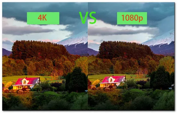 porównanie jakości zdjęcia z filmu 4K i Full HD